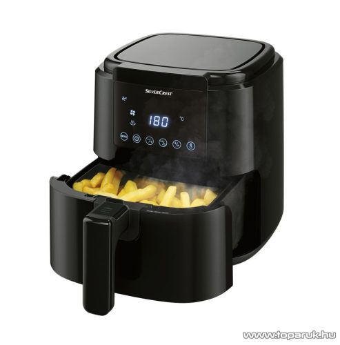 (SÉRÜLT / 512288) SilverCrest SHFD 1400 C1 Digitális forrólevegős olaj nélküli fritőz sütő 8 automata programmal, 2,4 literes, 1400 W