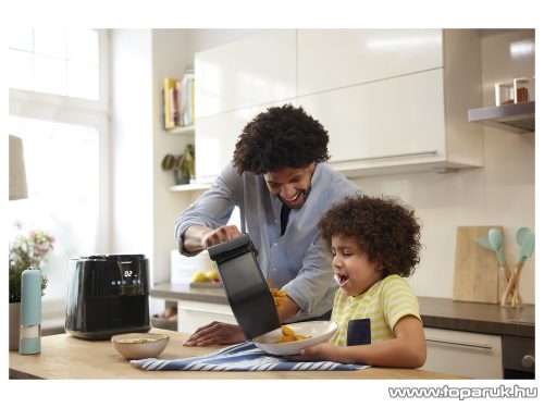 (SÉRÜLT / 512288) SilverCrest SHFD 1400 C1 Digitális forrólevegős olaj nélküli fritőz sütő 8 automata programmal, 2,4 literes, 1400 W