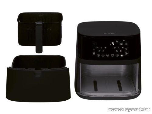 SilverCrest SHFS 2150 A2 SMART Digitális forrólevegős olajsütő, fritőz, XL 5,2 liter, 2150 W, matt fekete