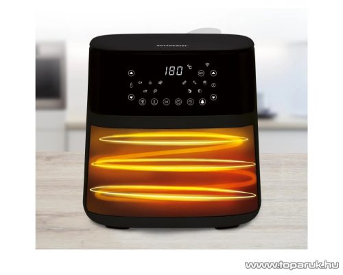 SilverCrest SHFS 2150 A2 SMART Digitális forrólevegős olajsütő, fritőz, XL 5,2 liter, 2150 W, matt fekete
