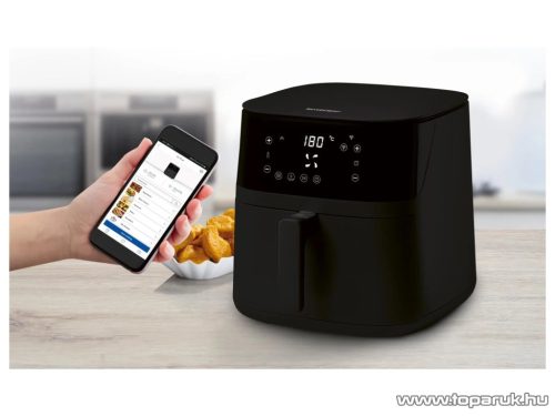 SilverCrest SHFS 2150 A2 SMART Digitális forrólevegős olajsütő, fritőz, XL 5,2 liter, 2150 W, matt fekete