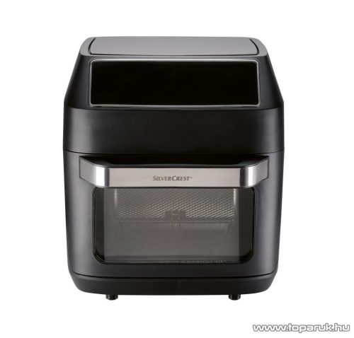 SilverCrest SHF 1800 C1 Air Fryer 9 az 1-ben grillcsirke / kebab / forrólevegős / légkeveréses digitális sütő forgó grillel, sütőkosárral + 3 sütőráccsal, belső világítással, 12 literes