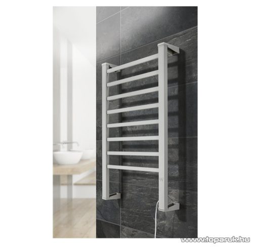 SilverCrest SHH 150 D1 Álló és falra szerelhető fűtött, elektromos törölközőszárító radiátor időzítő funkcióval, ezüst, 150 W