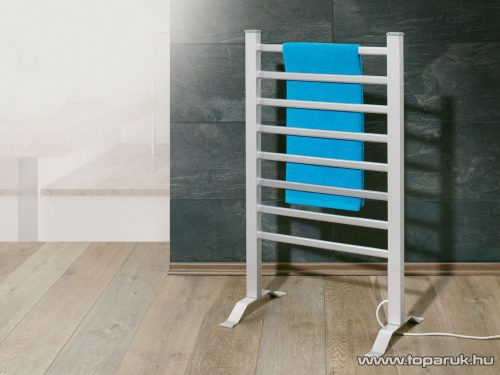 SilverCrest SHH 150 D1 Álló és falra szerelhető fűtött, elektromos törölközőszárító radiátor időzítő funkcióval, ezüst, 150 W