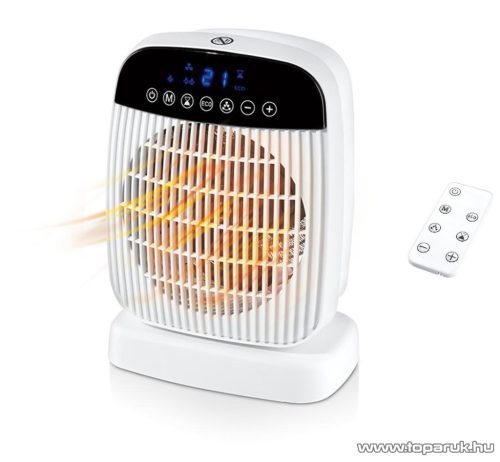 SilverCrest SHLF 2000 E4 WH Digitális fűtőventilátor, ventilátoros hősugárzó fűtőtest távirányítóval, 2000 W, fehér