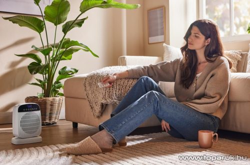 SilverCrest SHLF 2000 E4 WH Digitális fűtőventilátor, ventilátoros hősugárzó fűtőtest távirányítóval, 2000 W, fehér