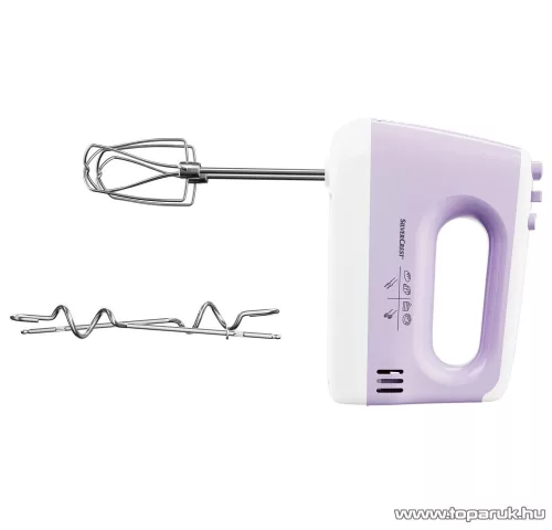 SilverCrest SHM 300 F1 LILA Kézi mixer 5 sebességfokozattal és Turbo funkcióval, halvány lila, 300 W