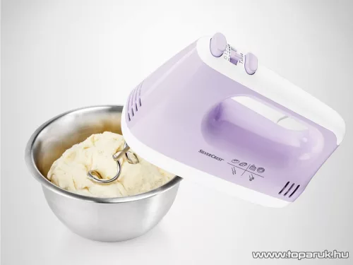 SilverCrest SHM 300 F1 LILA Kézi mixer 5 sebességfokozattal és Turbo funkcióval, halvány lila, 300 W