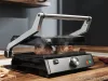 (ESZTÉTIKAI SÉRÜLT / K871758) SilverCrest SKGE 2000 D3 INOX Asztali elektromos kontaktgrill, kivehető ILAG bevonatú sütőlapokkal, 2000W