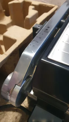 (ESZTÉTIKAI SÉRÜLT / K871758) SilverCrest SKGE 2000 D3 INOX Asztali elektromos kontaktgrill, kivehető ILAG bevonatú sütőlapokkal, 2000W