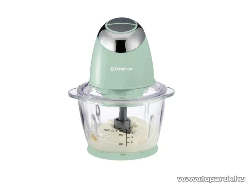 SilverCrest SMZC 500 D2 GREEN Üvegtálas konyhai aprító, jégdaráló funkcióval, 500 W, 1,2 literes, zöld