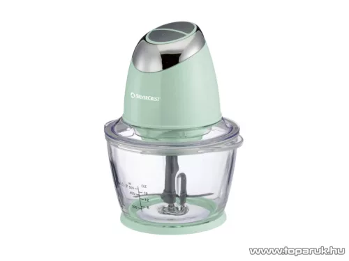 SilverCrest SMZC 500 D2 GREEN Üvegtálas konyhai aprító, jégdaráló funkcióval, 500 W, 1,2 literes, zöld