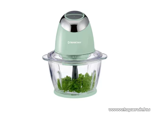 SilverCrest SMZC 500 D2 GREEN Üvegtálas konyhai aprító, jégdaráló funkcióval, 500 W, 1,2 literes, zöld