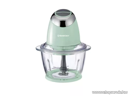 SilverCrest SMZC 500 D2 GREEN Üvegtálas konyhai aprító, jégdaráló funkcióval, 500 W, 1,2 literes, zöld