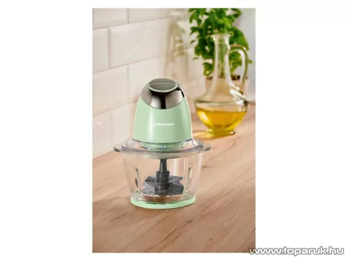 SilverCrest SMZC 500 D2 GREEN Üvegtálas konyhai aprító, jégdaráló funkcióval, 500 W, 1,2 literes, zöld