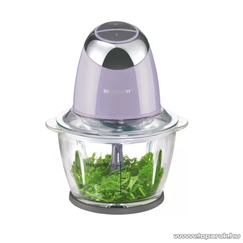 SilverCrest SMZC 500 D1 Design üvegtálas konyhai aprító, jégdaráló funkcióval, 500 W, 1,2 literes, levendula lila