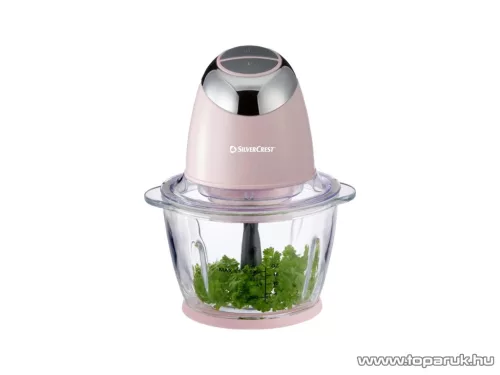 SilverCrest SMZC 500 D2 PINK Üvegtálas konyhai aprító, jégdaráló funkcióval, 500 W, 1,2 literes, Világos rózsaszín