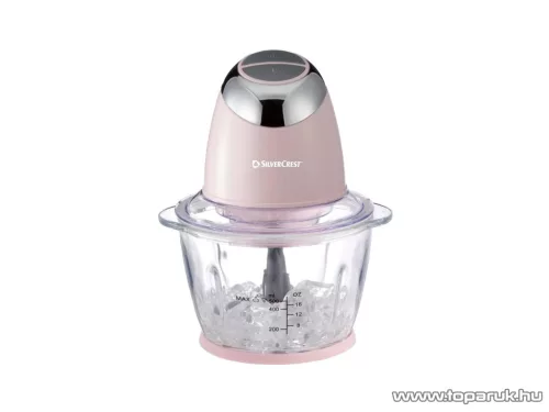 SilverCrest SMZC 500 D2 PINK Üvegtálas konyhai aprító, jégdaráló funkcióval, 500 W, 1,2 literes, Világos rózsaszín