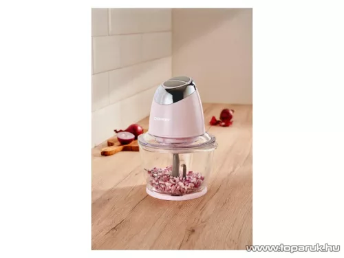 SilverCrest SMZC 500 D2 PINK Üvegtálas konyhai aprító, jégdaráló funkcióval, 500 W, 1,2 literes, Világos rózsaszín