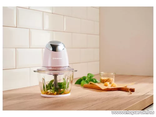 SilverCrest SMZC 500 D2 PINK Üvegtálas konyhai aprító, jégdaráló funkcióval, 500 W, 1,2 literes, Világos rózsaszín