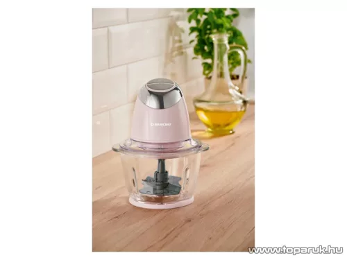 SilverCrest SMZC 500 D2 PINK Üvegtálas konyhai aprító, jégdaráló funkcióval, 500 W, 1,2 literes, Világos rózsaszín