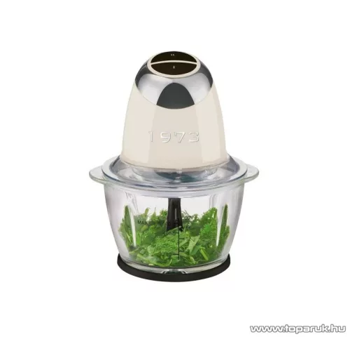 SilverCrest SMZC 500 C3 CM Retro 1973 Üvegtálas konyhai aprító, jégdaráló funkcióval, 500 W, 1,2 literes, krém