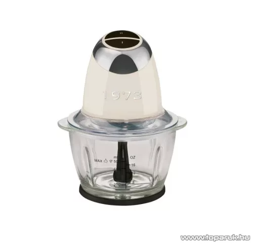 SilverCrest SMZC 500 C3 CM Retro 1973 Üvegtálas konyhai aprító, jégdaráló funkcióval, 500 W, 1,2 literes, krém