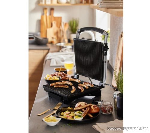 SilverCrest SPM 2000 E2 Elektromos asztali grillsütő, kontakt grill, panini sütő, panini grill (tapadásmentes ILAG bevonattal), 2000 W