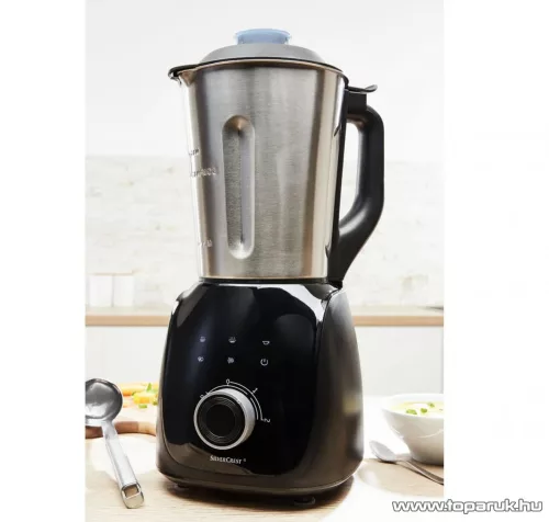 (BONTOTT CSOMAGOLÁS / 360280) SilverCrest SSMK 1000 A1 INOX nemesacél levesfőző, álló turmixgép főző funkcióval, krémleves főző mixer, 1000 W, 1,75 literes