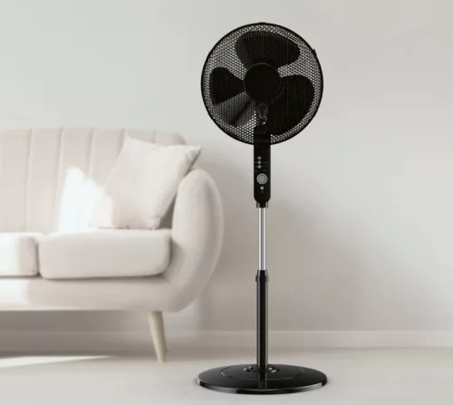 Tronic / SilverCrest SSVF 45 D2 BK Álló ventilátor oszcilláció és időzítő funkcióval + távirányítóval, 45 W, fekete