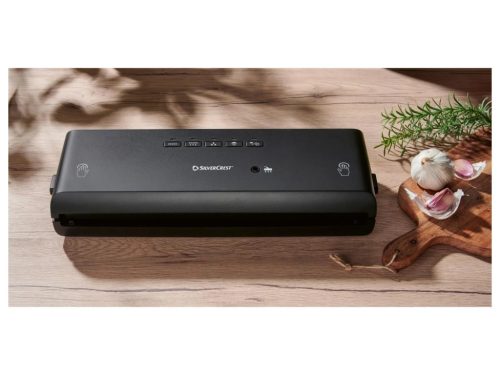 SilverCrest SV 130 A1 Black sous-vide vákuumcsomagoló fóliahegesztő, WET és SOFT programmal, lágyvákuumozás funkcióval, 130 W / fekete