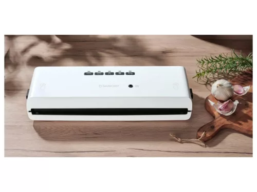 SilverCrest SV 130 A1 White sous-vide vákuumcsomagoló fóliahegesztő, WET és SOFT programmal, lágyvákuumozás funkcióval, 130 W / fehér