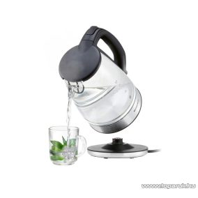   SilverCrest SWGF 3000 C2 INOX Hőmérséklet érzékelős színes LED-es üveg vízforraló, 1,7 literes, 3000 W
