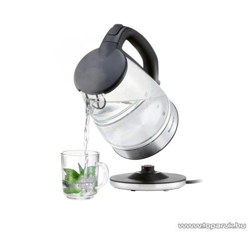 SilverCrest SWGF 3000 C2 INOX Hőmérséklet érzékelős színes LED-es üveg vízforraló, 1,7 literes, 3000 W