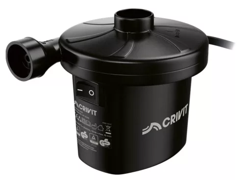 Crivit (SilverCrest) SGP 230 C3 Elektromos pumpa, matracpumpa (kiszívás és fújás funkcióval), fekete, 230 V / 130 W 