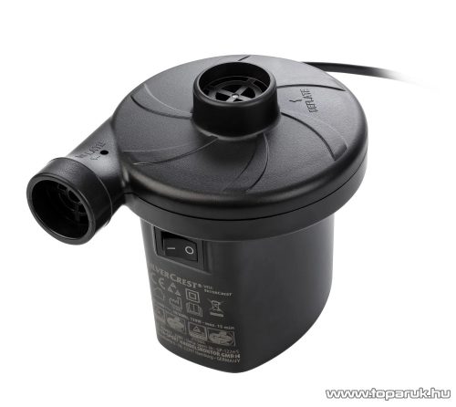 SilverCrest SGP 230 C3 Elektromos pumpa, matracpumpa (kiszívás és fújás funkcióval), fekete, 230 V / 130 W 