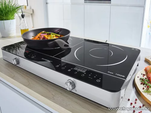 SilverCrest SDI 3500 B3 Kétlapos (2 zónás) üvegkerámia dupla indukciós főzőlap, 3500 W