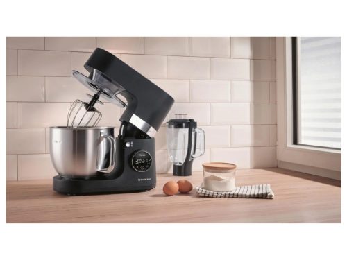 SilverCrest SKMW 900 C1 BK Konyhai robotgép turmix feltéttel, beépített mérleggel, digitális időzítővel és LED kijelzővel, 8 sebességfokozat, fekete, 900 W, 5 L