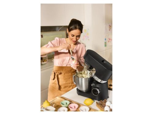 SilverCrest SKMW 900 C1 BK Konyhai robotgép turmix feltéttel, beépített mérleggel, digitális időzítővel és LED kijelzővel, 8 sebességfokozat, fekete, 900 W, 5 L