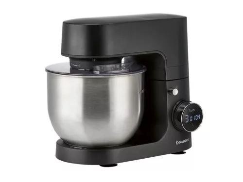SilverCrest SKM 600 F1 BLACK Konyhai robotgép digitális időzítővel, LED kijelzővel, 8 sebességfokozattal, fekete, 5 L, 600 W