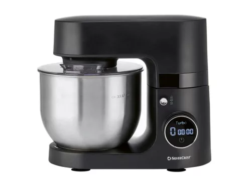 SilverCrest SKM 600 F1 BLACK Konyhai robotgép digitális időzítővel, LED kijelzővel, 8 sebességfokozattal, fekete, 5 L, 600 W