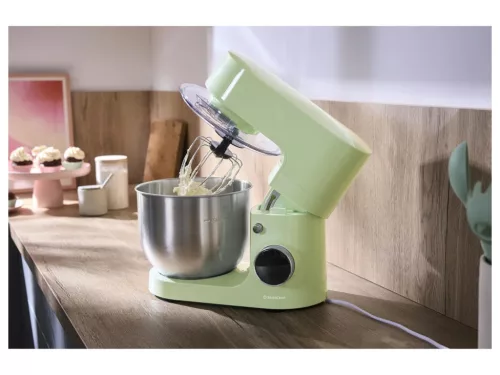 SilverCrest SKM 600 F1 GREEN Konyhai robotgép digitális időzítővel, LED kijelzővel, 8 sebességfokozattal, pisztácia zöld, 5 L, 600 W