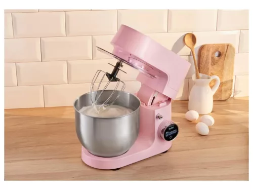 SilverCrest SKM 600 F1 PINK Konyhai robotgép digitális időzítővel, LED kijelzővel, 8 sebességfokozattal, rózsaszín, 5 L, 600 W