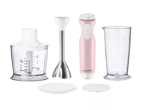 SilverCrest SSMS 600 G1 pink inox zöld botmixer szett 600W teljesítménnyel