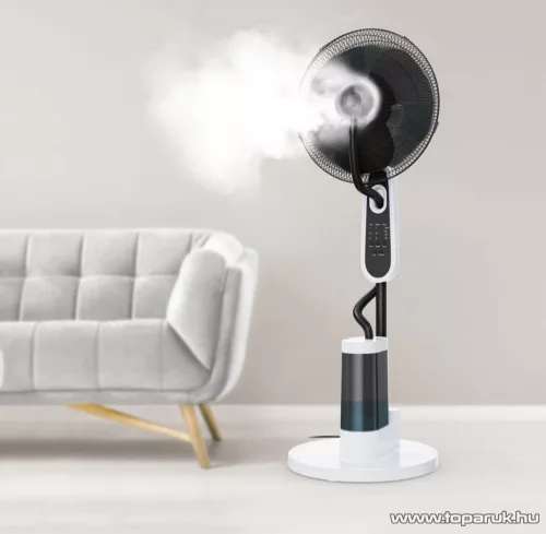 SilverCrest SSVS 85 B2 Vízporlasztós ventilátor, párásító / vízpermet ventilátor távirányítóval, fekete-fehér (40 cm átmérő)