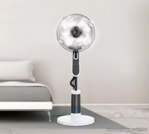 SilverCrest SSVS 85 B2 Vízporlasztós ventilátor, párásító / vízpermet ventilátor távirányítóval, fekete-fehér (40 cm átmérő)