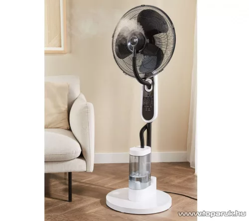 SilverCrest SSVS 85 B2 Vízporlasztós ventilátor, párásító / vízpermet ventilátor távirányítóval, fekete-fehér (40 cm átmérő)