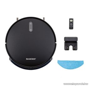   (HASZNÁLT / K234724) SilverCrest SSWR C2 Black robotporszívó vákuum törlő funkcióval, távirányítóval és töltő dokkolóval, fekete