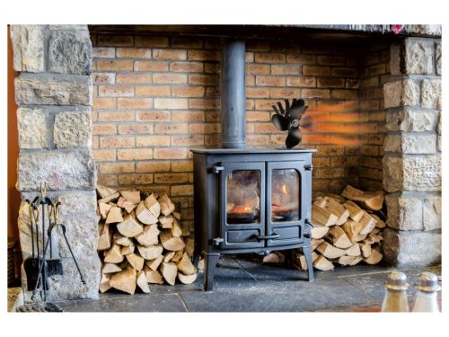 Tronic HG10349A Kandallóventilátor, kályhaventilátor fogantyúval (szabadon álló kivitel), 18 cm, fekete