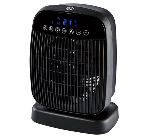 Tronic THLF 2000 E4 BK Digitális fűtőventilátor, ventilátoros hősugárzó fűtőtest távirányítóval, 2000 W, fekete